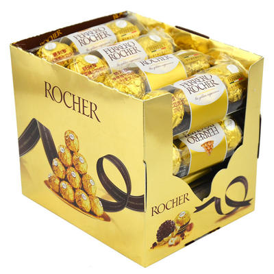 Ferrero Rocher费列罗威化榛仁夹心巧克力T3*16粒装意大利进口婚庆喜糖巧克力礼盒装节日礼物礼品