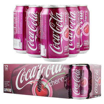 COCA-COLA可口可乐汽水樱桃口味355ml（美国进口 听）*12整箱装