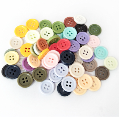 彩色纽扣衬衫衣树脂扣服装辅料扣子 儿童时尚diy四眼钮扣